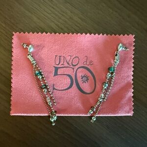 UNO de 50 Silver and Multi Colored Bead Earrings